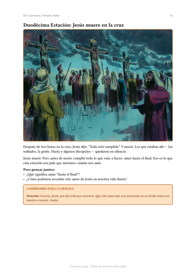 Página interior del Kit Cuaresma y Semana Santa